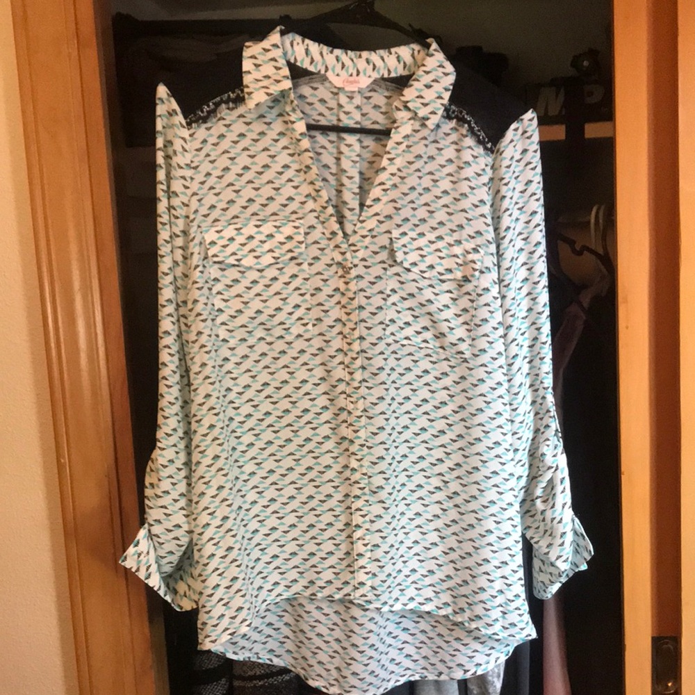 Blue/black/white Candie’s blouse
